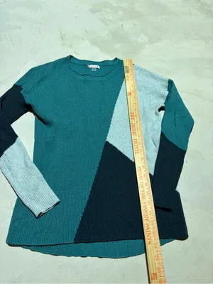 Smartwool Colorblock Rib-Knit Long Sleeve sweater Teal small thumbnail 5