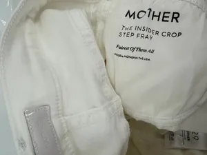 Mother Jeans Women’s 29 White Denim the Insider Crop Step Fray 27” FLAW thumbnail 9