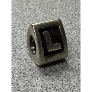 Authentic Pandora Charm Sterling Silver Alphabet Letter L Bead Retired thumbnail 2
