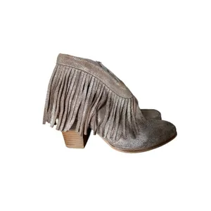 Ariat Unbridled Layla Fringe Ankle Boot in Metallic Taupe Brown size 7 thumbnail 4