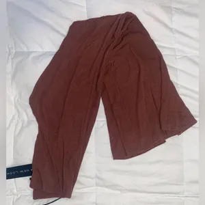 NWT ASOS New Look ribbed split front flare pants in brown thumbnail 5