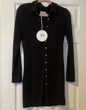 NWT long sleeve black dress thumbnail 1