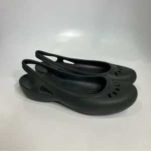 Crocs black sling back‎ shoes women’s size 9 casual minimalist neutral thumbnail 4