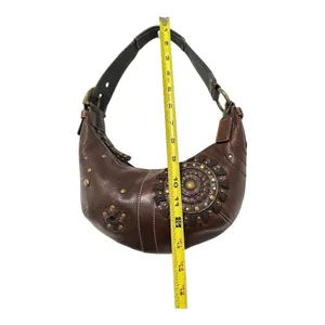 Vintage Coach Mia Soho Brown Leather Studded Starburst Hobo Bag 10062 W/ Hangtag thumbnail 6