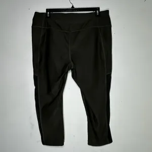 Nike Dri-FIT Olive Green Mesh Panel Crop‎ Leggings Womens XL Activewear thumbnail 2
