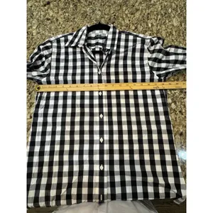 Lauren Ralph Lauren Women's Black and White Gingham Button-Down Shirt Size XS thumbnail 5