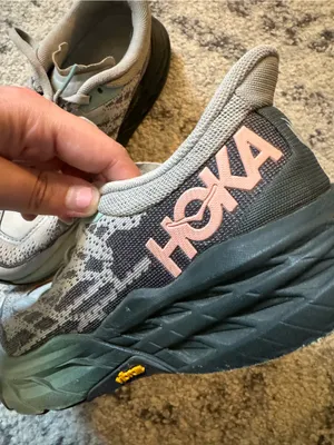 Hoka Speedgoat 5 Women's Gray and Mint Performance Running Shoes thumbnail 2