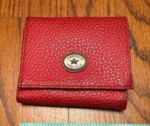 Perry Ellis Crossgrain Leather Wallet Red vintage thumbnail 1