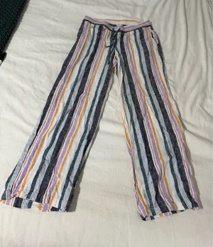 Old Navy Striped Pants Linen Blend Small thumbnail 1