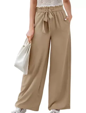 High Rise Elastic Waist Palazzo Pant For Women, Size-S-M thumbnail 3