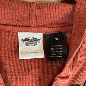 Harley-Davidson Womens 3W Rust Orange Space Dye Hooded Henley Flocked Top 2014 thumbnail 3