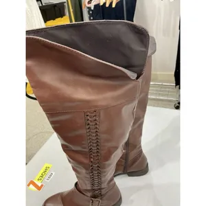 Womans Riding Boots 8 Brown 1/4 Zip Buckle Strap Braiding Detail thumbnail 3