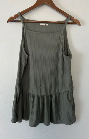 Maurices Olive Green Ruffle-Hem Camisole thumbnail 1