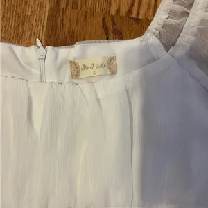 ALTAR’D STATE White Sheer Puff Sleeve Mini Dress, Small thumbnail 3