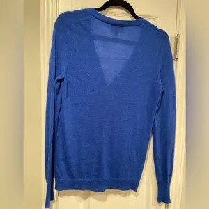 J. Crew Size M Royal Blue Long Sleeve Italian Spun Alpaca Blend Button Cardigan thumbnail 4