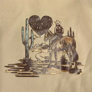 SheIn 2XL Western Tan Graphic T-Shirt thumbnail 4