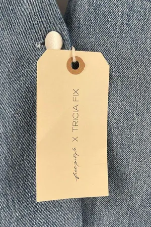 FREE PEOPLE x TRICIA FIX Split Denim Vest Size Extra Small Patchwork Halter NWT thumbnail 7