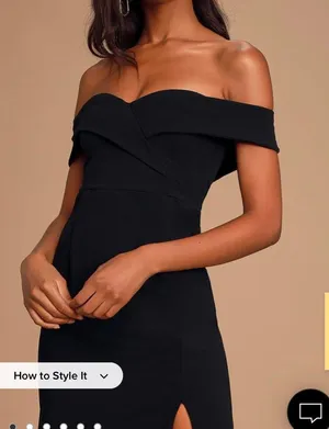 Lulus Off The Shoulder Black Dress thumbnail 2