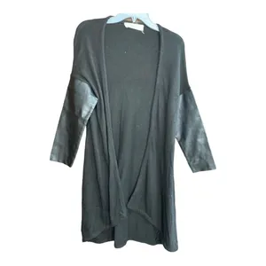 Zara black faux leather elbow open cardigan size medium thumbnail 7