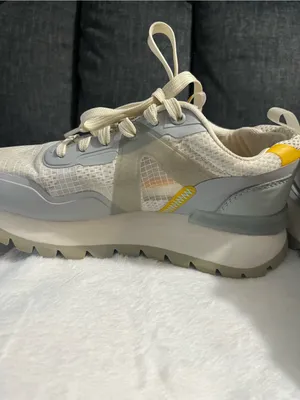 Fila Lightweight Mesh Sneakers in Cream with Yellow Accents thumbnail 5