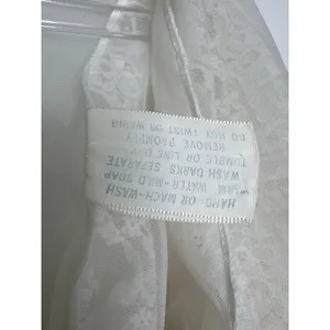 American Vintage 1970s Ivory Lace Chiffon Bridal Robe Gown Unbranded Small P thumbnail 13
