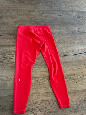 lululemon athletica wonder‎ train Bright Red contour fit high rise leggings 14 thumbnail 2