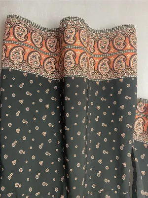 Abercrombie & Fitch Black Long-Sleeve Boho Paisley Dress Floral M thumbnail 4