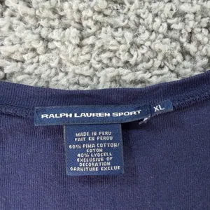 Ralph Lauren Sport Womens XL NavyBlue Pima Cotton Lyocell V-Neck Long Sleeve Tee thumbnail 3