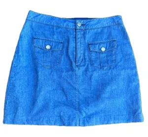 Brooklyn Industries jean skirt medium denim retro mini VSCO vintage 60s Y2K 70s thumbnail 1