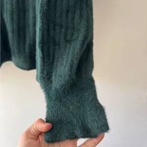 Aerie Emerald Green Fuzzy Soft‎ Buttercream Crew Sweater thumbnail 5