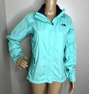 North Face Blue Full Zip Hooded Raincoat Jacket thumbnail 1