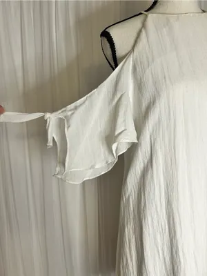 Mustard Seed White Cold-Shoulder Mini Dress thumbnail 3
