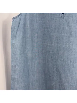 J. by J.Crew Women’s Small Chambray Blue Sleeveless Scallop Hem Top thumbnail 3