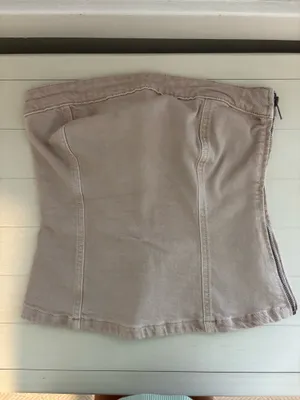 Mango beige denim top thumbnail 3