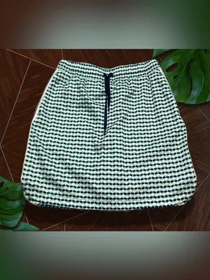 Lady Hagen Navy and White Geo Drawstring Mini Skirt M thumbnail 3
