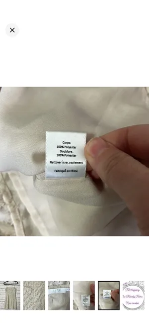ASTR The Label Feathered Flocked Detail Cocktail Dress. Like new. Off white. No stretch. Zipper back. Spaghetti straps. Lined. 15” bust 32” long thumbnail 8