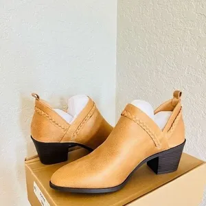 JOURNEE COLLECTION‎ Sophie Braided Strap Bootie, Block Heel, Tan, Size 11, NWT thumbnail 12
