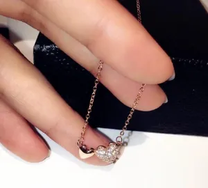 14K Rose Gold Plated Love Heart Pendant Necklace for Women thumbnail 4