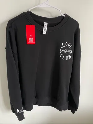 Homemade Black "Cool Cousins Club" Crewneck Sweatshirt with Initials on Sleeve thumbnail 1