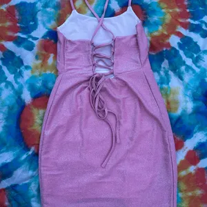 Pink Glittery Spaghetti Strap Dress thumbnail 6