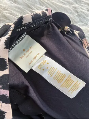 kate spade Leopard Print One-Piece Swimsuit in Black and Cream thumbnail 3