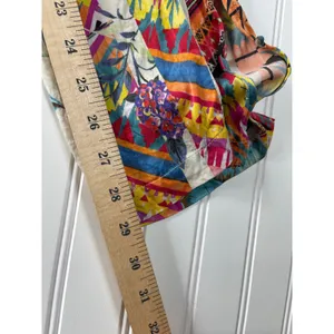 Johnny Was Esplanad Silk Palazzo Pant XL Floral Geometric Wide Leg Boho Colorful thumbnail 5