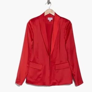NWT Steve Madden Satin Shawl Collar Blazer Small, DARK RED thumbnail 5