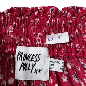 Princess Polly Rose Pink Floral Crop Top Full Skirt Set Women Size 4 | 68-15 thumbnail 4