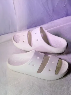 CROCS Classic Dual-Strap White Slide thumbnail 2