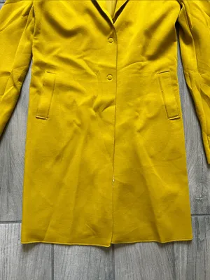 Carolina Belle Mustard Single-Breasted Long Trench Coat thumbnail 4