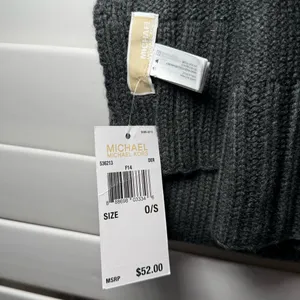 Michael Kors Charcoal Scarf with Silver Logo thumbnail 3