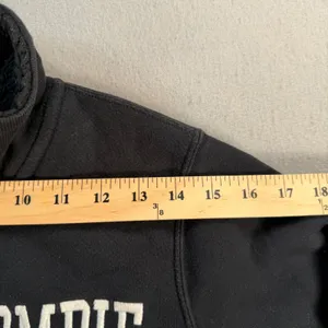 Y2k Abercrombie & Fitch Womens Black Sherpa Lined Quarter Zip Medium thumbnail 5