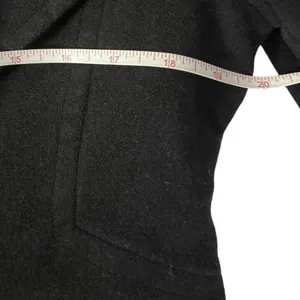 Womens Black Wool Blend Peacoat Size M Double Breasted 6 Button Long Winter Coat thumbnail 7