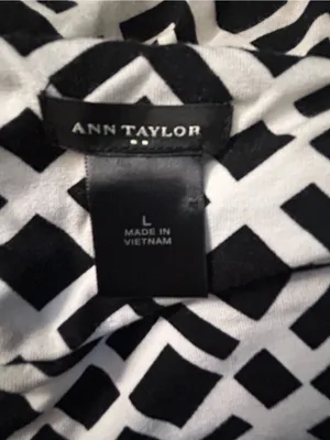 Ann Taylor Black & White Geometric Sleeveless Women’s Dress LG thumbnail 11